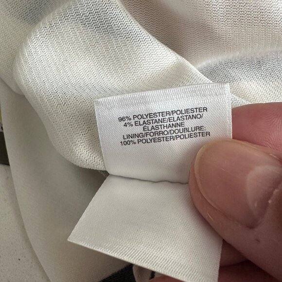 Nine West Womens Sleeveless Abstract Leaf Print Blouse L Polyester/Elastane - Picture 4 of 6